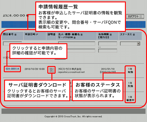 証明書のマークをクリックして証明書をダウンロード、任意の場所に保存します。